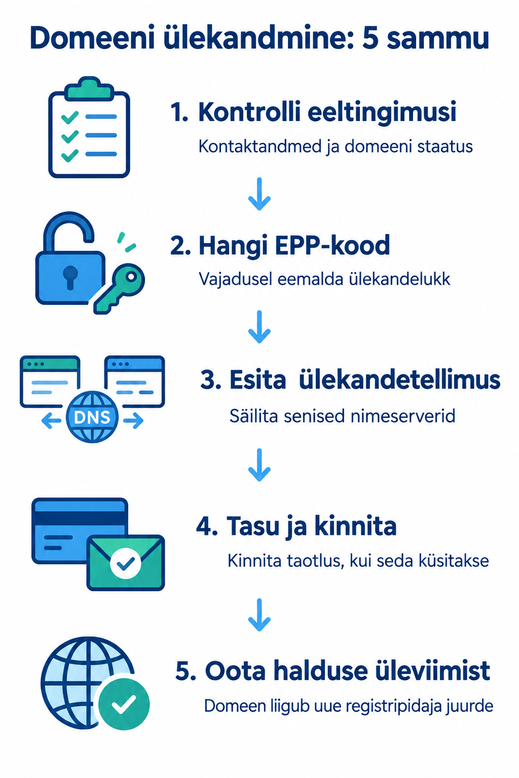 Domeeni ülekandmise viis sammu